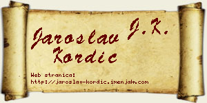 Jaroslav Kordić vizit kartica